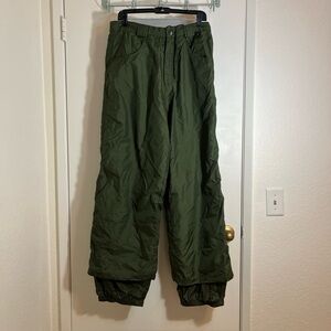 Burnt Men's Army Green Wide Leg Pants Parachute Cargo Size Medium Streetwear